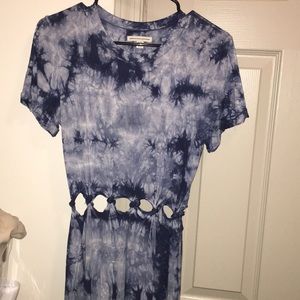 Tie dye dress with cut outs